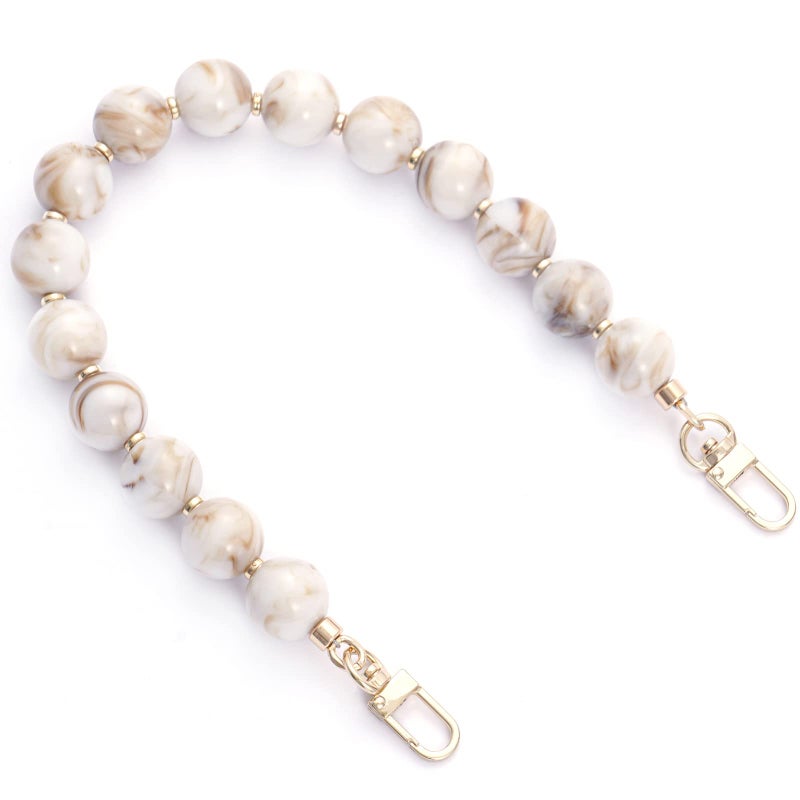 AUMEY Handbag Chain Straps Acrylic Purse Chain Strap Fashionable Replacement Purse Clutches Handles for Purse Handbags DIY Crafts, 15 inch of Each (YZL01-Beige) - Image 1